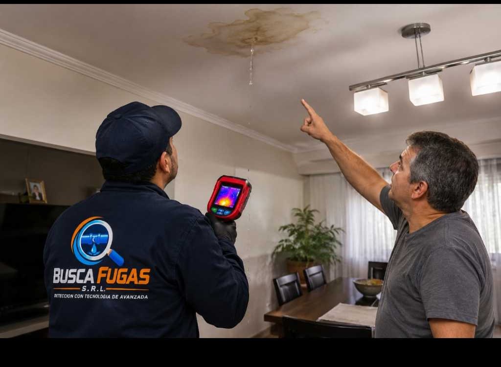 Detección de una filtración en el techo de una vivienda